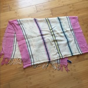 GAP “Jan” blanket in neon Malibu pink stripe NWOT